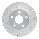 63176111L - : DFC Brake Rotor - Drilled and Slotted - Silver for DYNAMIC FRICTION Image