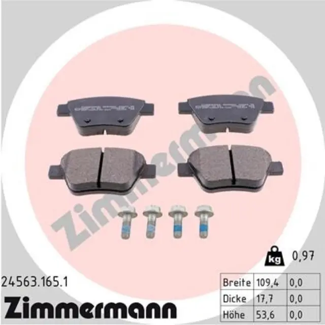 245631651 - Brakes &amp; Brake Parts: Zimmermann 24563.165.1 Disc Brake Pad Set for ZIMMERMANN Image