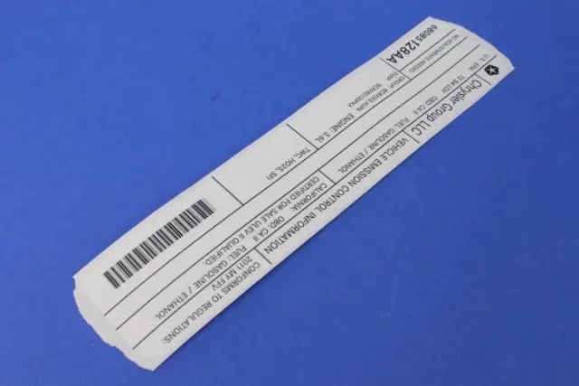 Vehicle Emission Control Information Label - Mopar (68085128AA)