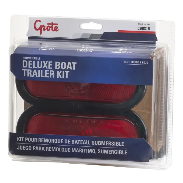 530825 - : Oval Trailer Stop Tail Turn Submersible Lighting Kit, Boat Trailer Kit for Grote Lighting Image