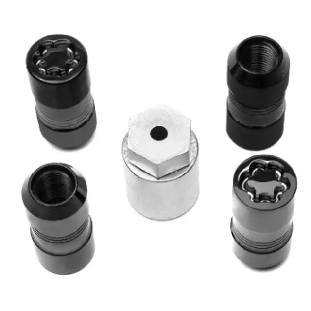 9599487 - : (Replaces 84993607) Wheel Lock Kit - Black for Buick: Enclave | Cadillac: Escalade, Escalade ESV, LYRIQ, XT5, XT6 | Chevrolet: Blazer, Colorado, Silverado 1500, Silverado 1500 LD, Silverado 1500 LTD, Silverado 2500 HD, Silverado 3500 HD, Suburban, Suburban 3500 HD, Tahoe, Traverse | GMC: Hummer EV Pickup, Hummer EV SUV Image