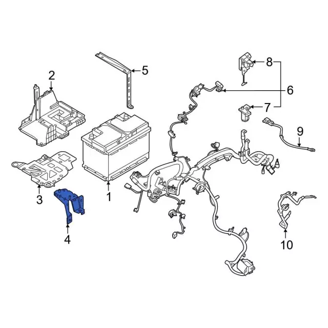 Support Battery Tray - Ford (JX6Z-10A666-D)