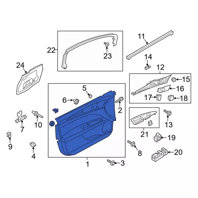 KS7Z5427406AC - Body: Door Trim Panel for Ford: Fusion, Police Responder Hybrid, SSV Plug-In Hybrid Image