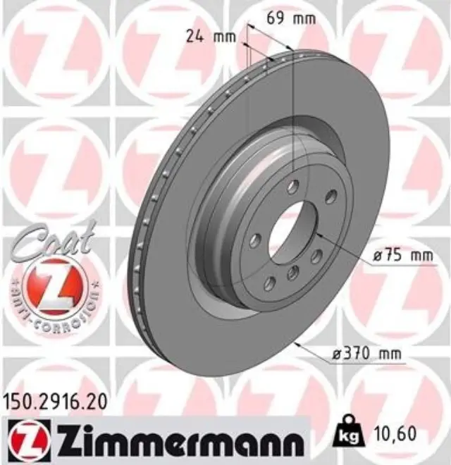 150291620 - : Zimmermann 150.2916.20 Disc Brake Rotor for ZIMMERMANN Image