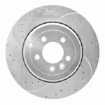 63111020L - : DFC Brake Rotor - Drilled and Slotted - Silver for DYNAMIC FRICTION Image