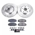 K3054 - : Z23 Daily Driver Carbon-Fiber Ceramic Brake Pad and Drilled &amp; Slotted Rotor Kit for PowerStop Image