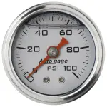 2180 - : GAUGE, PRESS, 1.5" DIRECT MNT, 100PSI, LIQUID FILLED MECH, SLVR, 1/8" NPTF MALE for AutoMeter Image