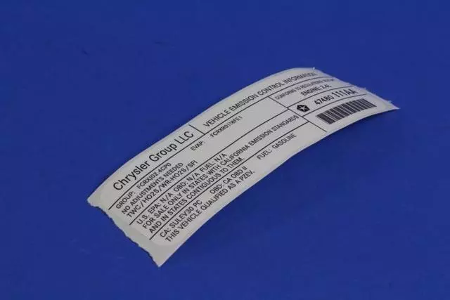 Vehicle Emission Control Information Label - Mopar (47480111AA)