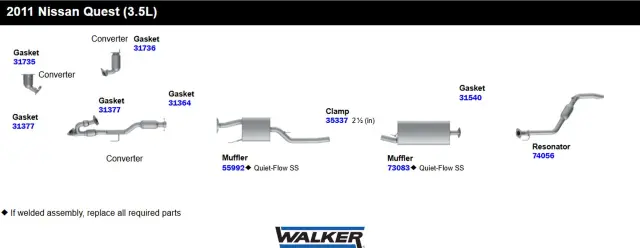73083 - : Exh Muffler Assembly for Walker Exhaust Image