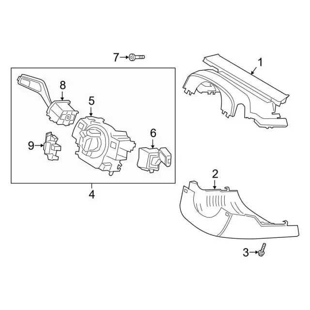 PB5Z3F791RA - Steering: Switch Housing for Ford: Bronco Sport, Escape, Explorer, Police Interceptor Utility Image