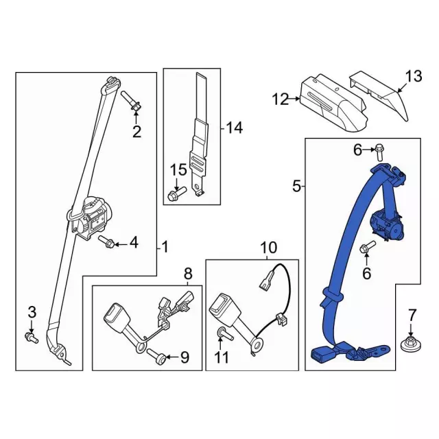 Seat Belt Lap And Shoulder Belt - Ford (PC3Z-26611B09-BF)