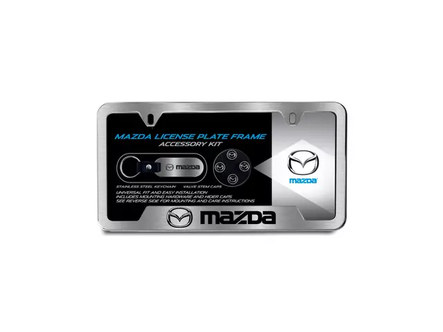 83Z40 - Exterior: License Plate Frame Gift Set for Mazda: 2, 3, 5, 6, CX-3, CX-5, CX-7, CX-9, MPV, MX-5 Miata, RX-8, Tribute Image