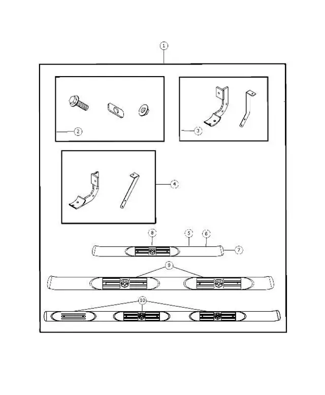 82208968AD - : Tubular Side Step Kit for Mopar Image