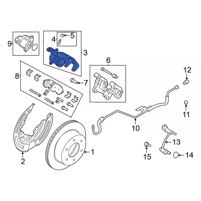 MB3Z2553F - : Disc Brake Caliper for Ford: Bronco, Ranger Image