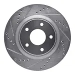 63167057L - : DFC Brake Rotor - Drilled and Slotted - Silver for DYNAMIC FRICTION Image