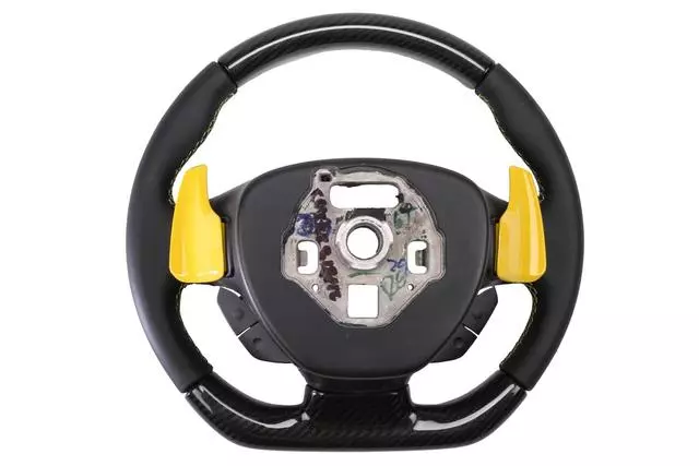 84452665 - : Jet Black Steering Wheel with Lark Yellow Stitching for GM Image
