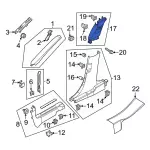 LJ8Z5824356AA - Body: Upper Center Pillar Trim for Ford: Mustang Mach-E Image