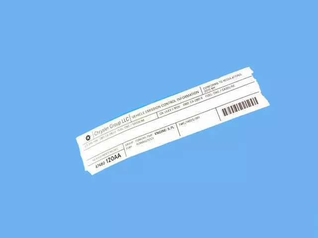 47480120AA - Labels: Vehicle Emission Control Information Label for Ram: 2500 Image