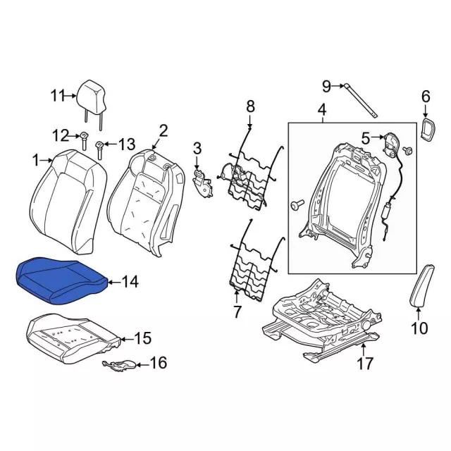 JR3Z6362901BC - Body: Seat Cover for Ford: Mustang Image