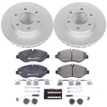 ESK6236 - : Genuine Geomet Coated Rotors, ECE-R90 Brake Pads + Hardware Kit for PowerStop Image