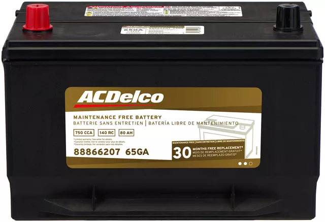 65GA - Electrical, Charging and Starting: Vehicle Battery for Chrysler: Aspen | Dodge: Dakota, Durango, Ram 1500, Ram 1500 Van, Ram 2500, Ram 2500 Van, Ram 3500, Ram 3500 Van | Ford: Aerostar, Bronco, Bronco II, Country Squire, Crown Victoria, E-150, E-150 Club Wagon, E-150 Econoline, E-150 Econoline Club Wagon, E-250, E-250 Econoline, E-350 Club Wagon, E-350 Econoline, E-350 Econoline Club Wagon, E-350 Super Duty, Edge, Excursion, Expedition, Explorer, Explorer Sport Trac, F-150, F-150 Heritage, F-250, F-250 HD, F-250 Super Duty, F-350, F-350 Super Duty, Flex, Freestar, LTD Crown Victoria, Police Interceptor Sedan, Police Interceptor Utility, Ranger, Special Service Police Sedan, Taurus, Thunderbird, Windstar | Jeep: Grand Cherokee | Lincoln: Aviator, Blackwood, Continental, Mark LT, Mark VIII, MKS, MKT, MKX, Navigator, Town Car | Mazda: B2300, B4000, Navajo | Mercury: Colony Park, Cougar, Grand Marquis, Marauder, Monterey, Mountaineer, Sable | Mitsubishi: Raider | Ram: Dakota Image