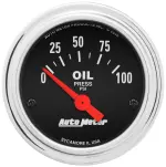 2522 - : GAUGE, OIL PRESSURE, 2 1/16", 100PSI, ELECTRIC, TRADITIONAL CHROME for AutoMeter Image