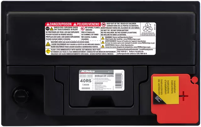 40RS - Electrical, Charging and Starting: Battery for Ford: Contour, Escape, Focus, Fusion, Mustang, Transit Connect | Lincoln: Zephyr | Mazda: 6, Tribute | Mercury: Cougar, Mariner, Milan, Mystique | Nissan: Sentra | Porsche: 928 Image