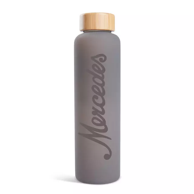 152432100 - : Mer 18oz  Glass Bottle With Bamboo Lid S for Mercedes-Benz Image