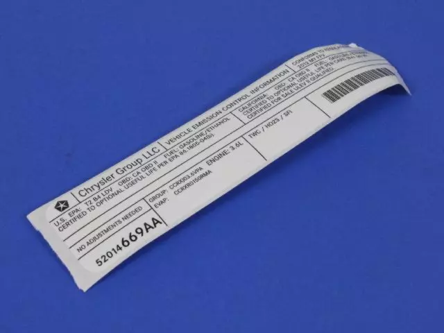 Veci Label Label - Mopar (52014669AA)