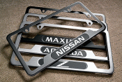 999MBAMNIS - Exterior: License Plate Frame for Nissan: 350Z, 370Z, Altima, Armada, Cube, Frontier, Maxima, Murano, Pathfinder, Quest, Rogue, Sentra, TITAN, Versa, Xterra Image