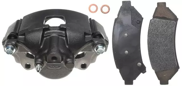 19203878 - : Front Driver Side Disc Brake Caliper Assembly with Semi-Metallic Pads (Loaded Non-Coated), Remanufactured for GM Image