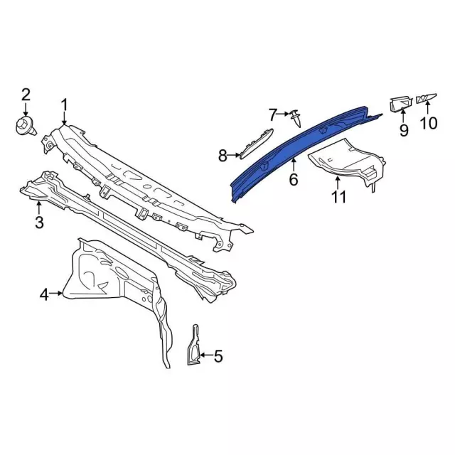CK4Z16C630AD - Body: Cowl Vent Panel for Ford: E-Transit, Transit-150, Transit-250, Transit-350, Transit-350 HD Image