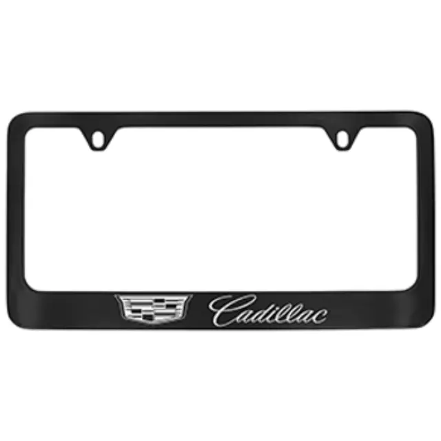 19368086 - Exterior: License Plate Frame, Wide Base, Black for Cadillac: ATS, CT4, CT5, CT6, CTS, ELR, Escalade, Escalade ESV, LYRIQ, SRX, XT4, XT5, XT6, XTS Image