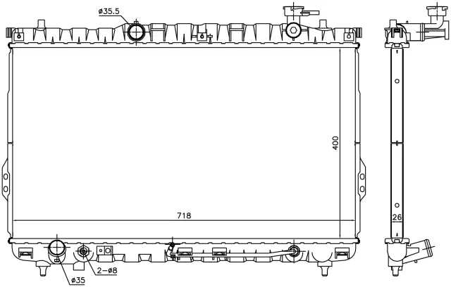 675027 - Cooling Systems: Radiator w/Integrated Transmission Oil Cooler for NISSENS Image