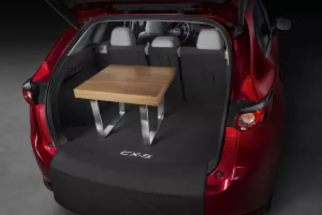 8KR06A - Interior: 2017-2022 Mazda CX-5 Soft Rear Cargo Mat with Removable Bumper Flap for Mazda: CX-5 Image