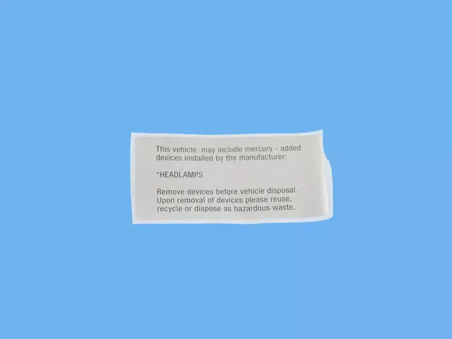 Genuine Alfa Romeo Label Mercury Warning - Alfa Romeo (68300984AA)