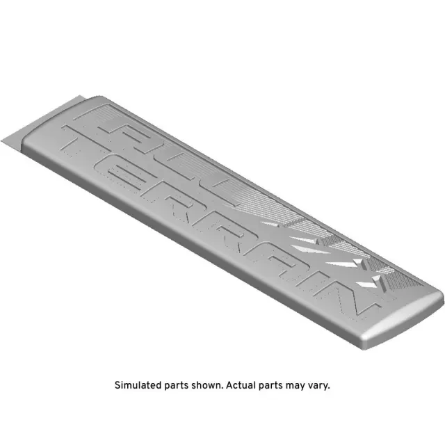 84672515 - Body: Nameplate for Chevrolet: Silverado 1500, Silverado 1500 LD, Silverado 2500 HD, Silverado 3500 HD | GMC: Canyon, Sierra 1500, Sierra 1500 Limited, Sierra 2500 HD, Sierra 3500 HD Image