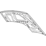6W7Z16612A - Body: Hood for Ford: Crown Victoria | Mercury: Grand Marquis, Marauder Image