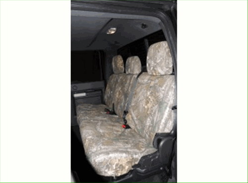 Seat Covers - Realtree Protective By Covercraft, Rear Row, 60/40, W/Armrest, For SuperCrew, Realtree Brown - Ford (VGL3Z-2663812-D)