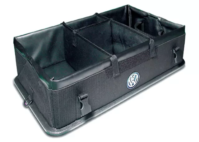 ZVW386001 - Interior: Collapsible Cargo Organizer With Logo for Volkswagen: Beetle, CC, Eos, Golf, GTI, Jetta, Passat, Rabbit, Tiguan, Touareg Image
