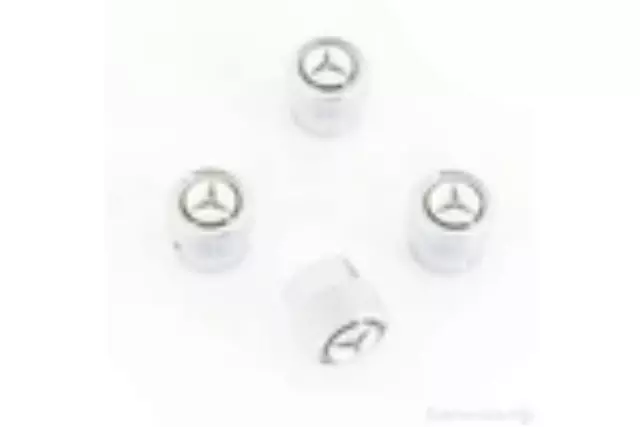 Q6408128 - Wheels: 2004-2014 Mercedes-Benz - Tire Valve Stem Caps - Silver for Mercedes-Benz: C230, C240, C250, C280, C300, C32 AMG, C320, C350, C55 AMG, C63 AMG, CLA250, CLA45 AMG, CLK320, CLK350, CLK500, CLK55 AMG, CLK550, CLK63 AMG, CLS500, CLS55 AMG, CLS550, CLS63 AMG, CLS63 AMG S, E250, E320, E350, E400, E500, E55 AMG, E550, E63 AMG, E63 AMG S, GL320, GL350, GL450, GL550, GL63 AMG, GLK250, GLK350, ML350, ML550, ML63 AMG, R320, R350, R500, SL55 AMG, SL550, SL600, SL63 AMG, SL65 AMG, SLK250, SLK280, SLK300, SLK350, SLK55 AMG, SLR McLaren, SLS AMG Image