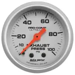 4326 - : GAUGE, EXHAUST PRESS, 2 1/16", 100PSI, MECHANICAL, ULTRA-LITE for AutoMeter Image