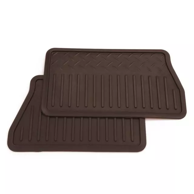 19300741 - Interior: NEW 14-18 GM Sierra Rr Premium All Weather REAR Rubber Floor Mats Cocoa 19300741 for Chevrolet: Silverado 1500, Silverado 2500 HD, Silverado 3500 HD | GMC: Sierra 1500, Sierra 2500 HD, Sierra 3500 HD Image