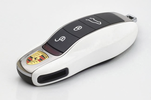 99104480122S9R - Interior: 2014-2015 2020 2023 Porsche Cayenne Painted Vehicle Key Cover Cap White Metallic for Porsche: Cayenne, Macan Image