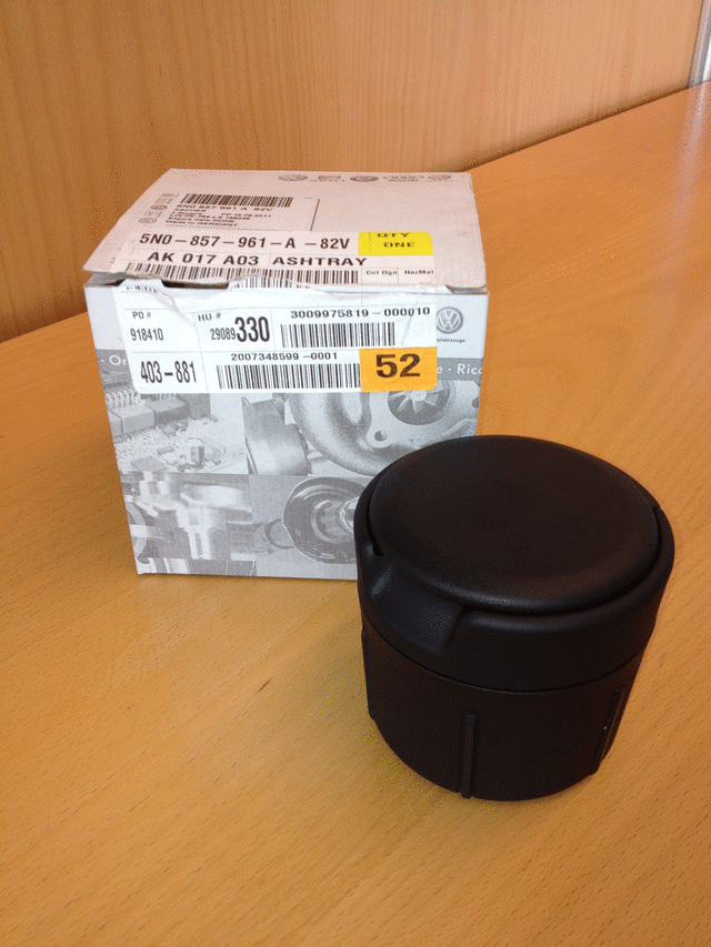 Ashtray - Black - Volkswagen (5N0-857-961-B-82V)