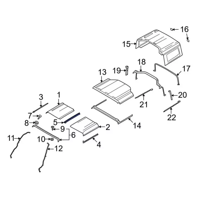 M2DZ78503A22B - Body: Inner Weather-strip for Ford: Bronco Image
