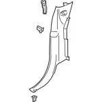 FL3Z16278D12AB - Body: Rear Pillar Trim for Ford: F-150, F-250 Super Duty, F-350 Super Duty, F-450 Super Duty Image