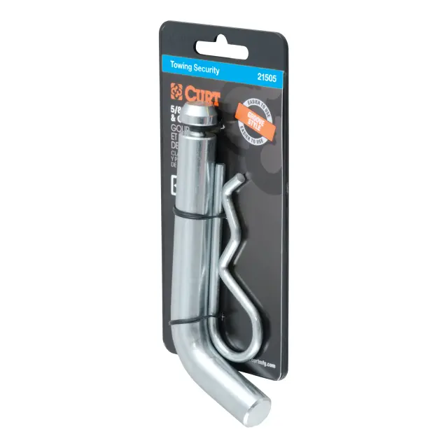 21505 - : 5/8" Hitch Pin with Groove (2" Receiver, Zinc, Packaged) for CURT Image