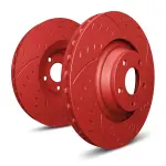 D55113R - : SP Performance, Rotors, Diamond/Dimpled, Red Zinc Coated, Set for SP Performance Image