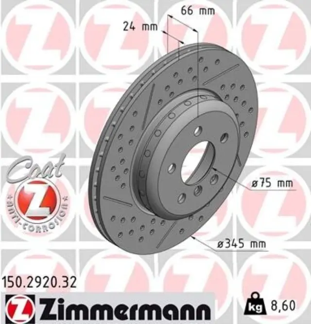 150292032 - : Zimmermann 150.2920.32 Disc Brake Rotor for ZIMMERMANN Image
